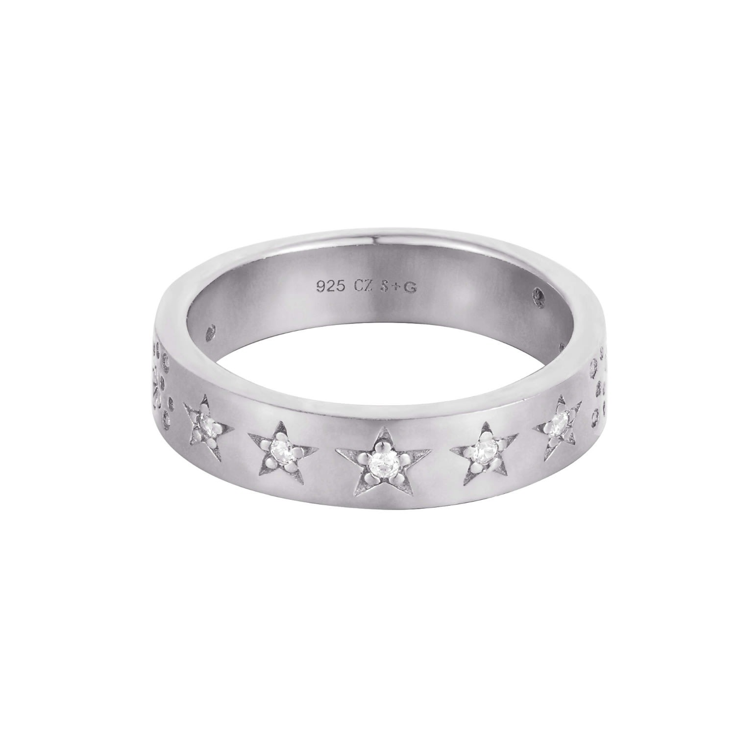 Women’s Ecoated Sterling Silver Star Studded Constellation Ring Seol + Gold