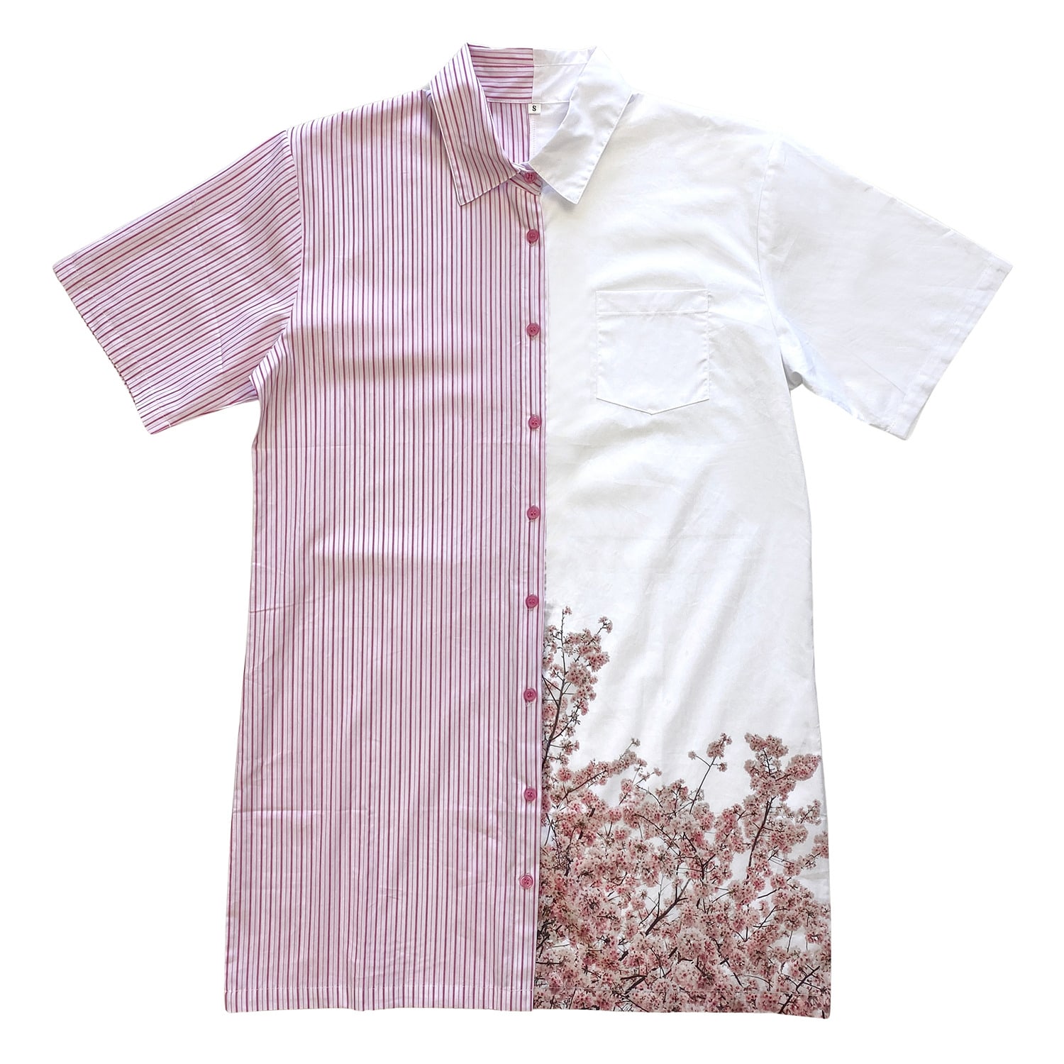 Women’s Pink / Purple / White Two Tone Shirt Dress - Cherry Blossom Small Zenzee