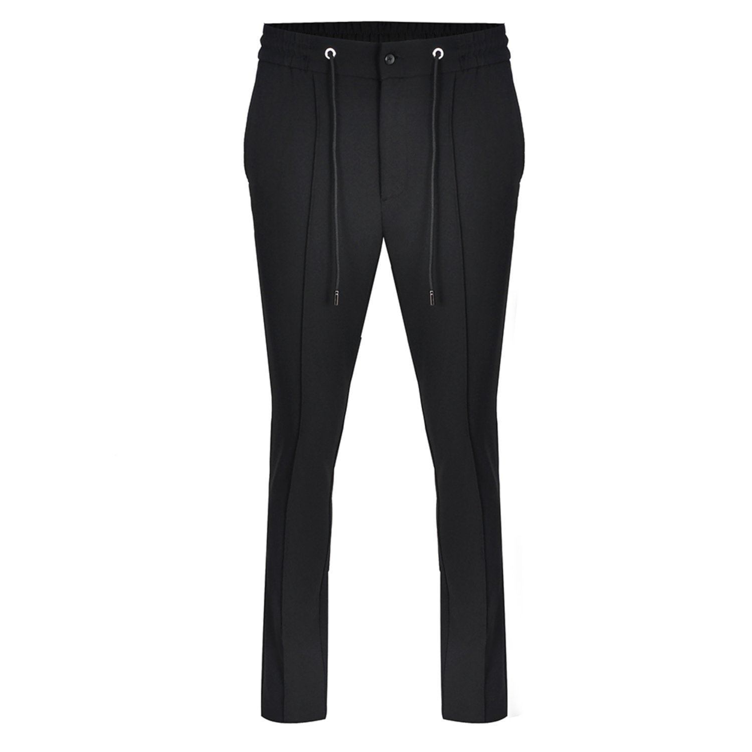 Men’s Plain Smart Drawstring Trousers - Black 40" David Wej