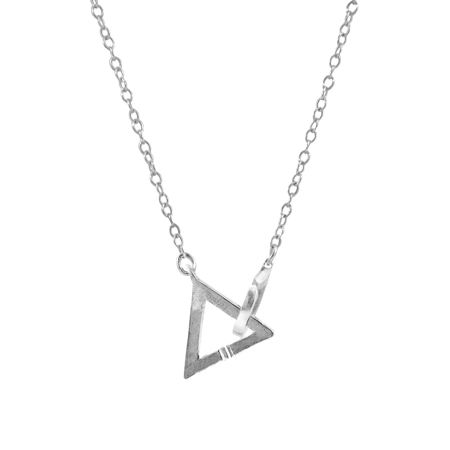 Women’s Geometric Triangle Link Paradise Silver Necklace Pendant Anchor & Crew