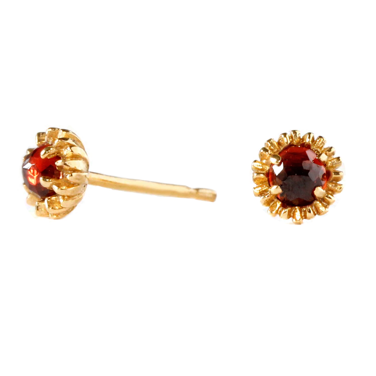 Women’s Dahlia Bud Garnet Earrings - Gold Lee Renee