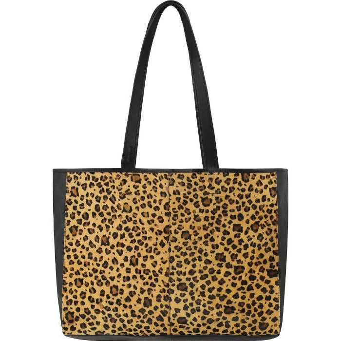 Women’s Neutrals / Brown Leopard Lightweight Travel Horizontal Tote Shopper Bag Bybid One Size Brix+Bailey