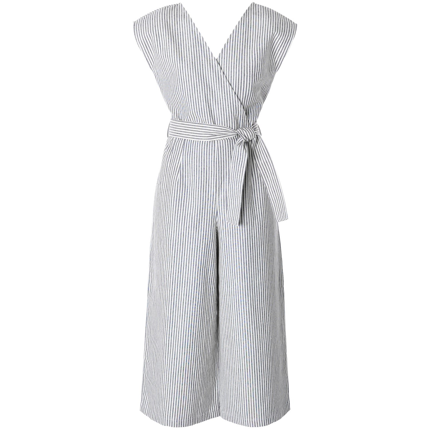 Women’s Grey French Stripe Zero Waste Jumpsuit Large Italia a Collection