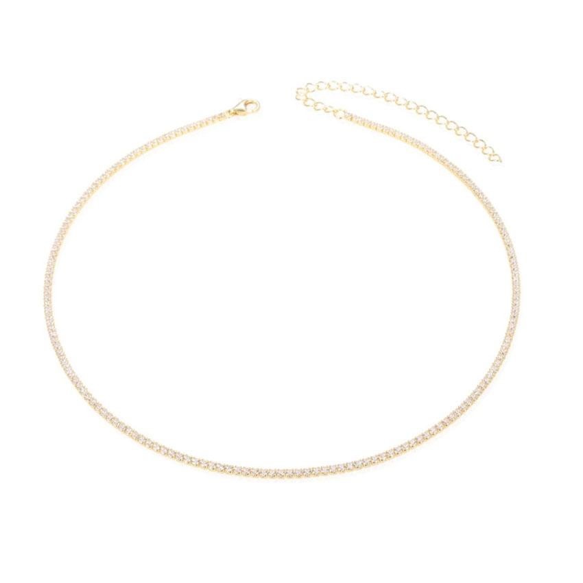 Women’s Thin Tennis Necklace - Gold Shymi