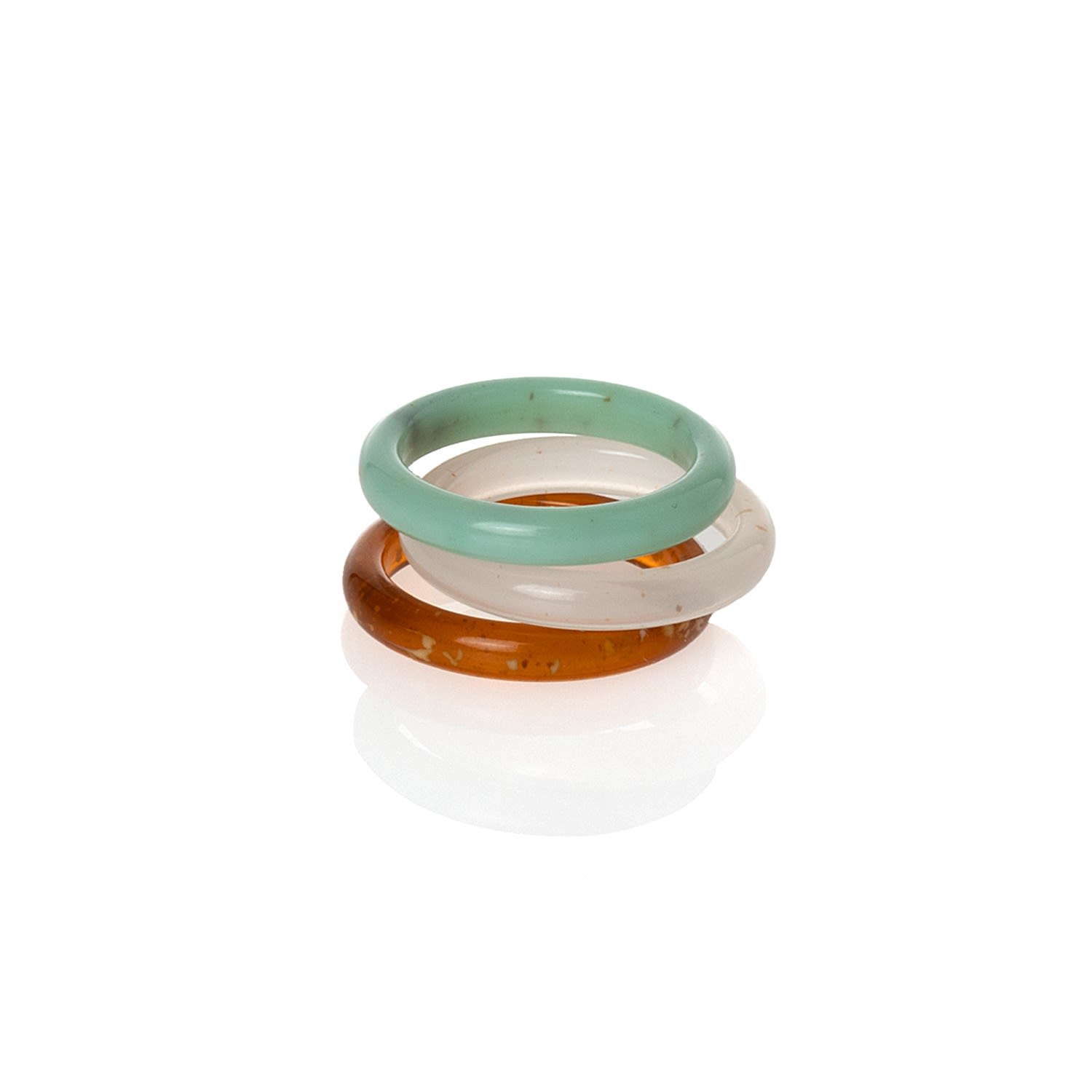 Women’s "Pistachio Dream" Resin Rings Set Banana Legion