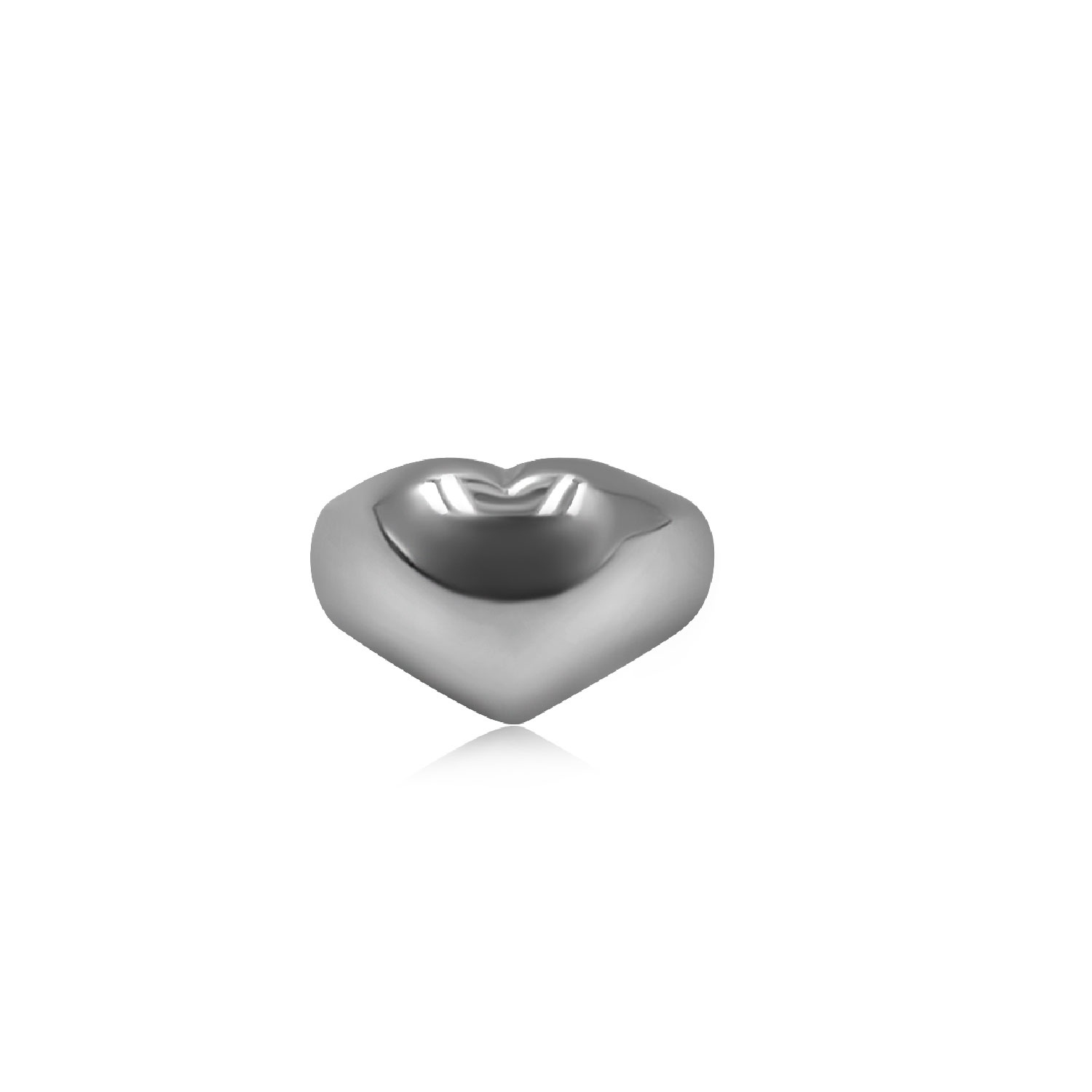 Women’s Chunky Heart Ring Silver Androhmeda Jewelry