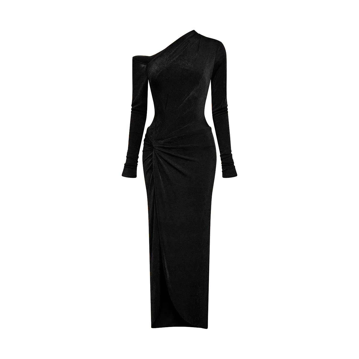 Women’s Black Iris Bodycon Long Sleeved Spandex Midi Dress Extra Large Le Thanh Hoa