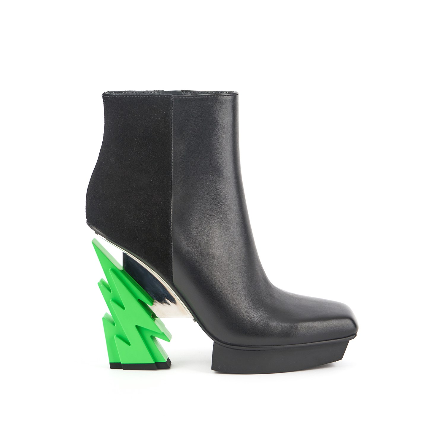 Women’s Black / Green Glam Square Boot - Black 3 Uk United Nude