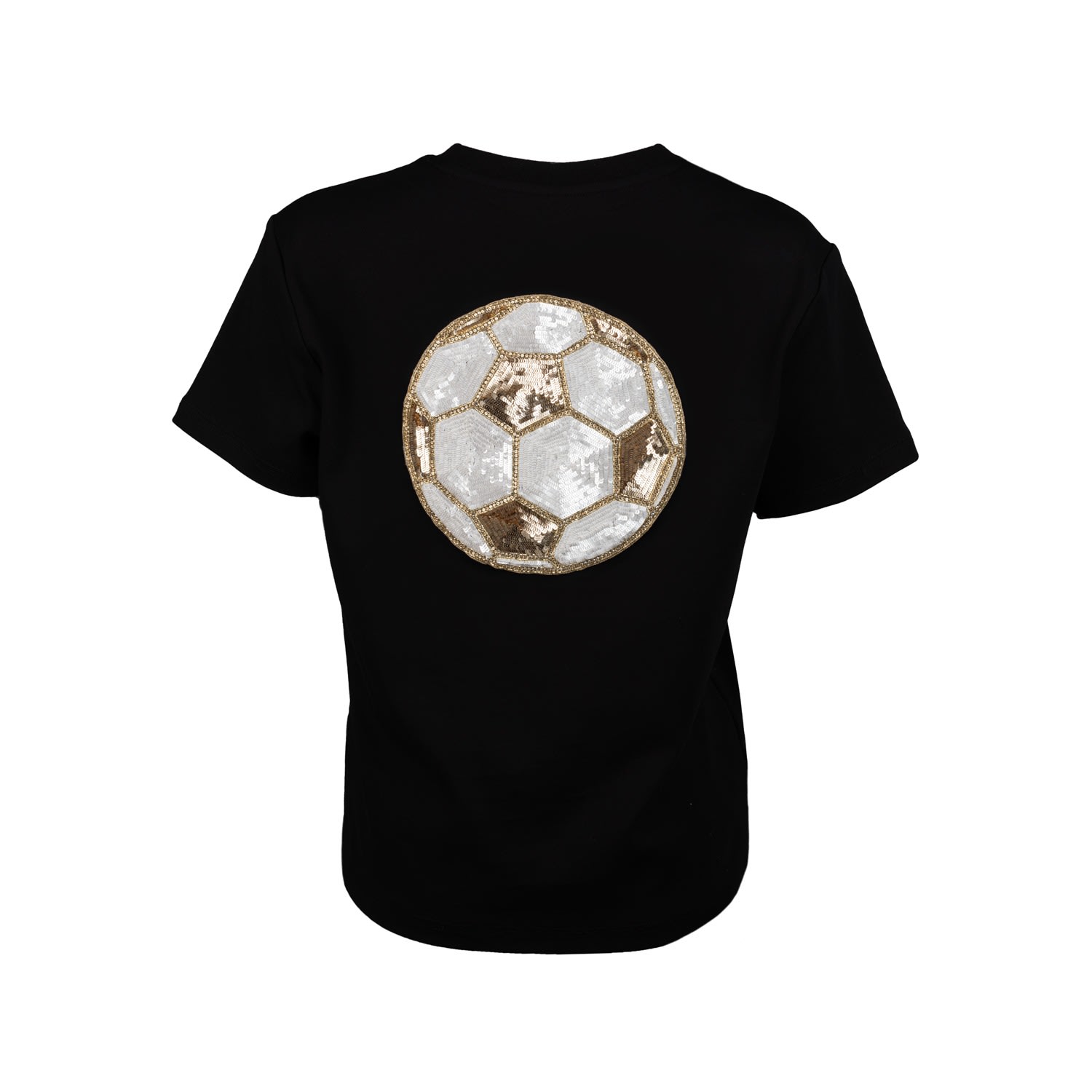 Women’s Embellished Football T-Shirt - Black S/M Laines London