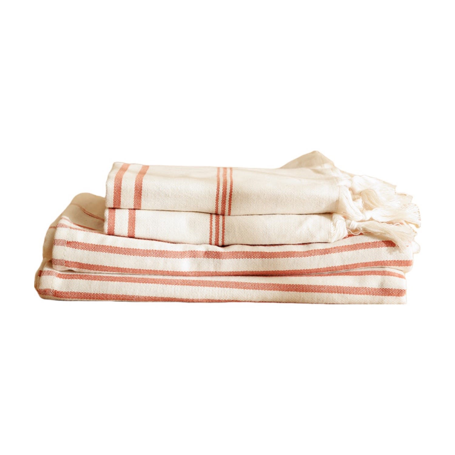 Red Organic Cotton Turkish Towel Set Of 4 - Clay Droplet Home Goods