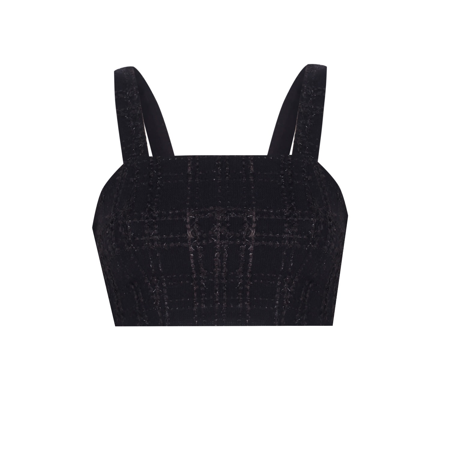 Women’s Black Vega Tweed Bustier Small Mirimalist