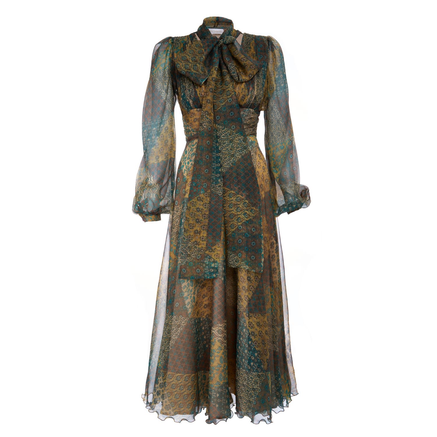 Women’s Silk Dress With Scarf Medium Sofia Tsereteli