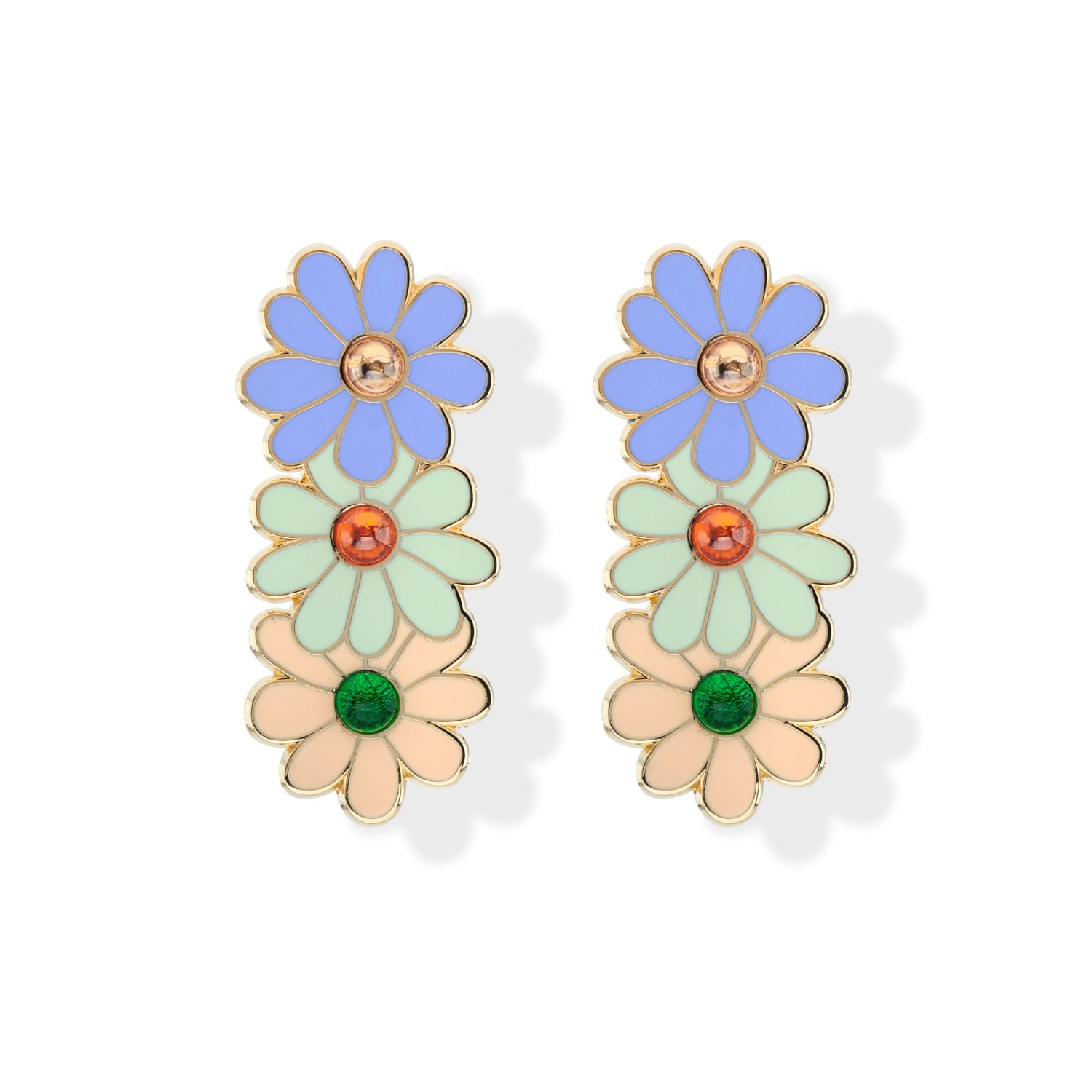 Women’s Gold All Floral Statement Earrings Milk Tooth Ldn