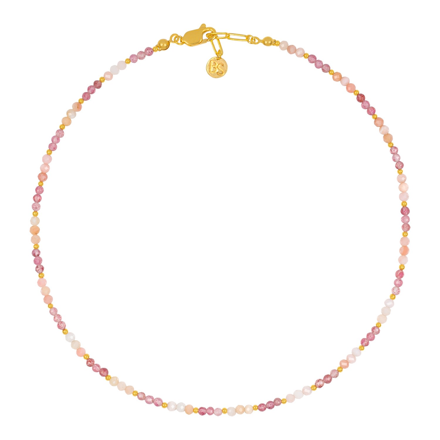 Women’s Gold / Pink / Purple Phoebe Pink Opal & Strawberry Quartz Necklace Bonjouk Studio