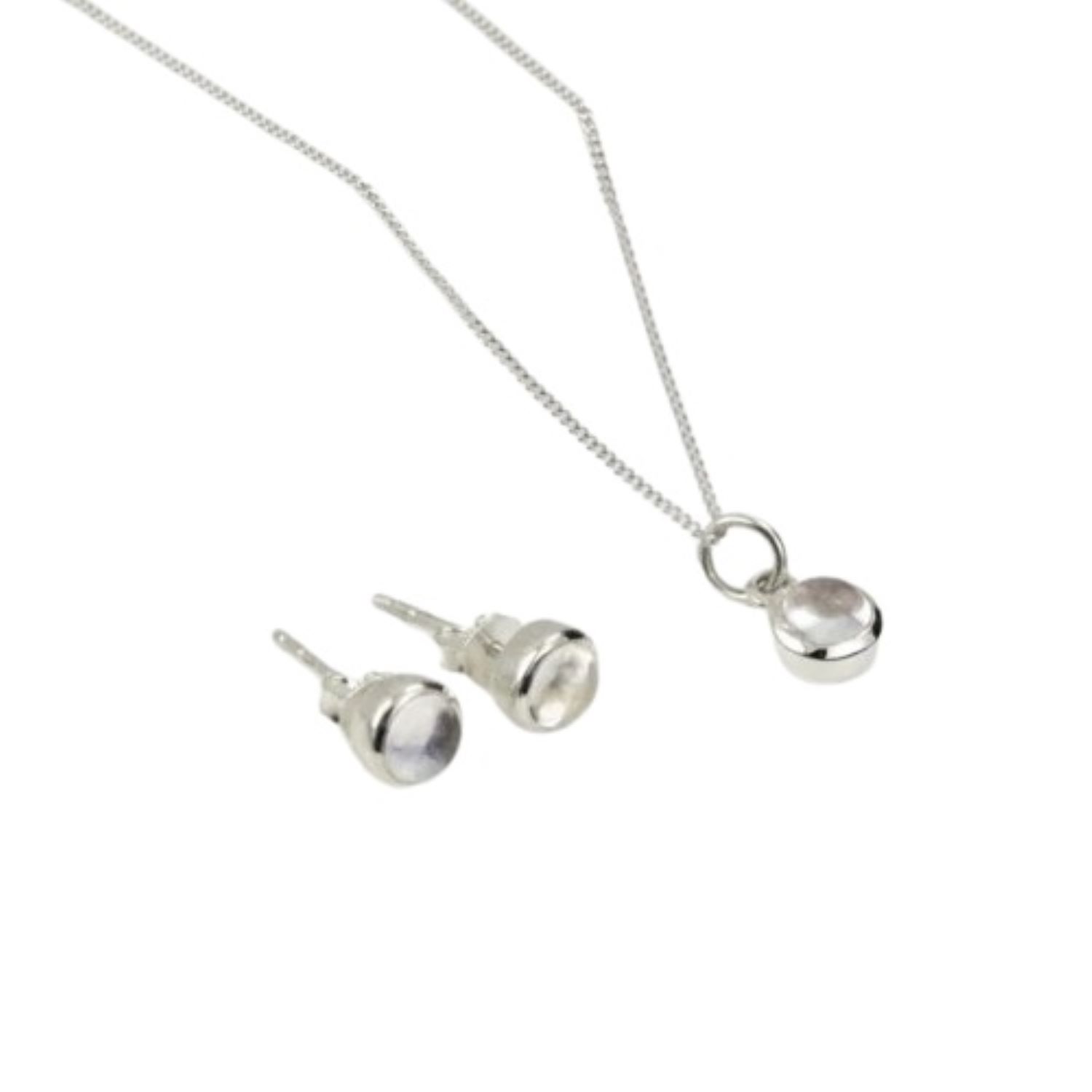 Women’s White / Silver April Birthstone Jewellery Set In Sterling Silver-Crystal The Jewellery Store London