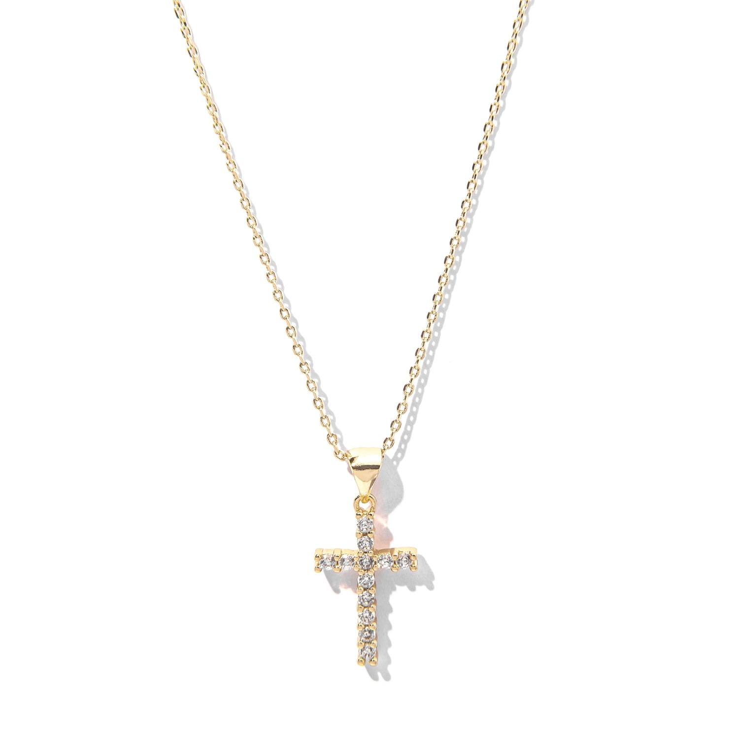 Women’s Gold Filled Mini Cross Cable Chain Necklace The Essential Jewels