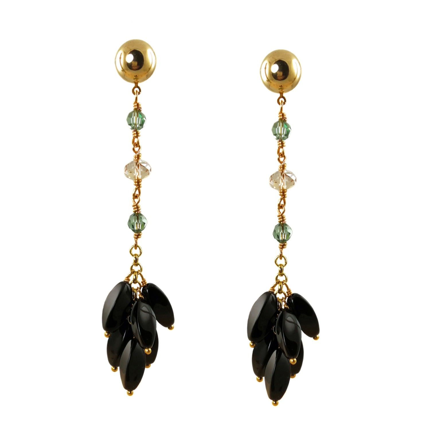 Women’s Amana Gemstone & Crystal Drop Earrings - Black Maria Moyseos