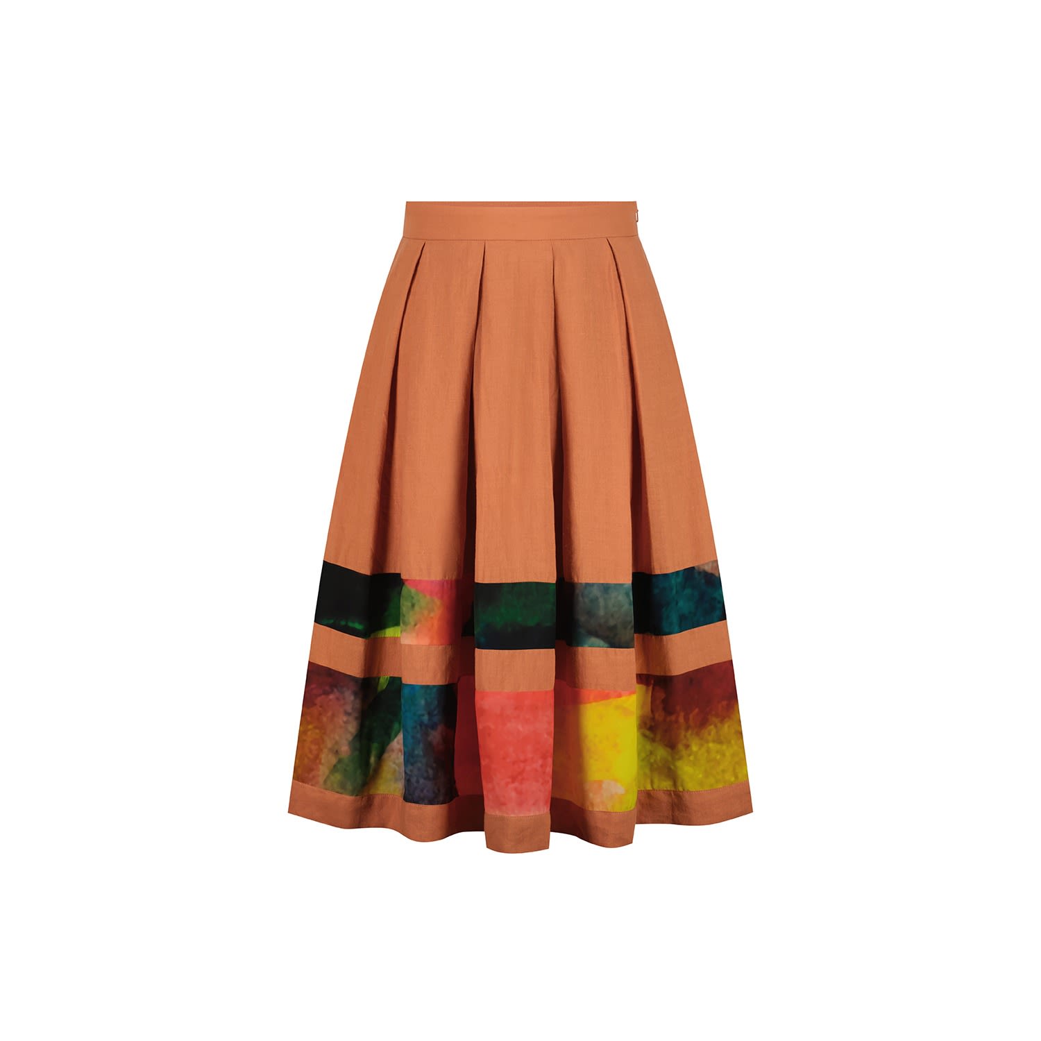 Women’s Rose Gold Linen Pleated Midi Skirt Small Dhara Sheth Dubai