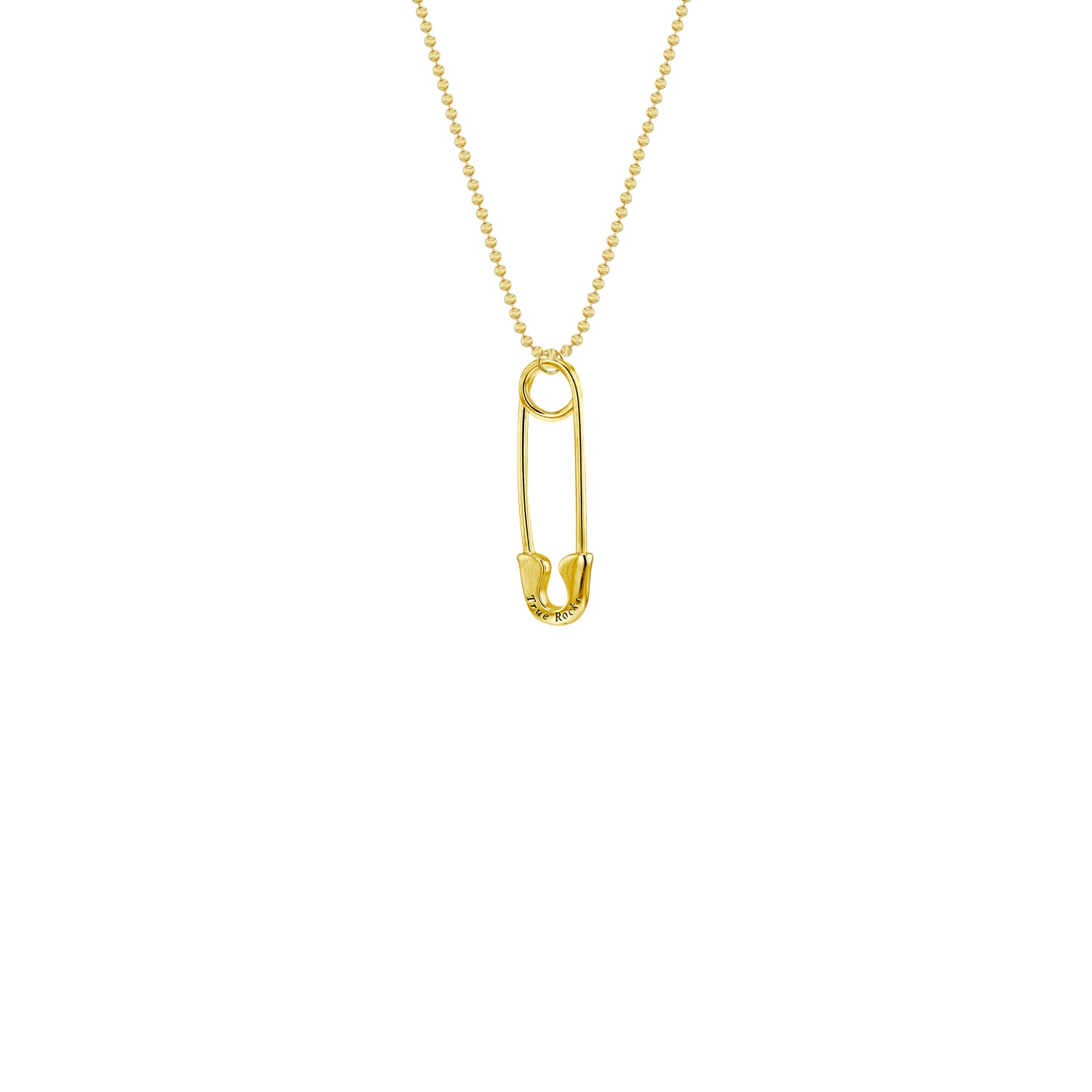 Men’s Medium Safety Pin Pendant 18Kt Gold Plated True Rocks