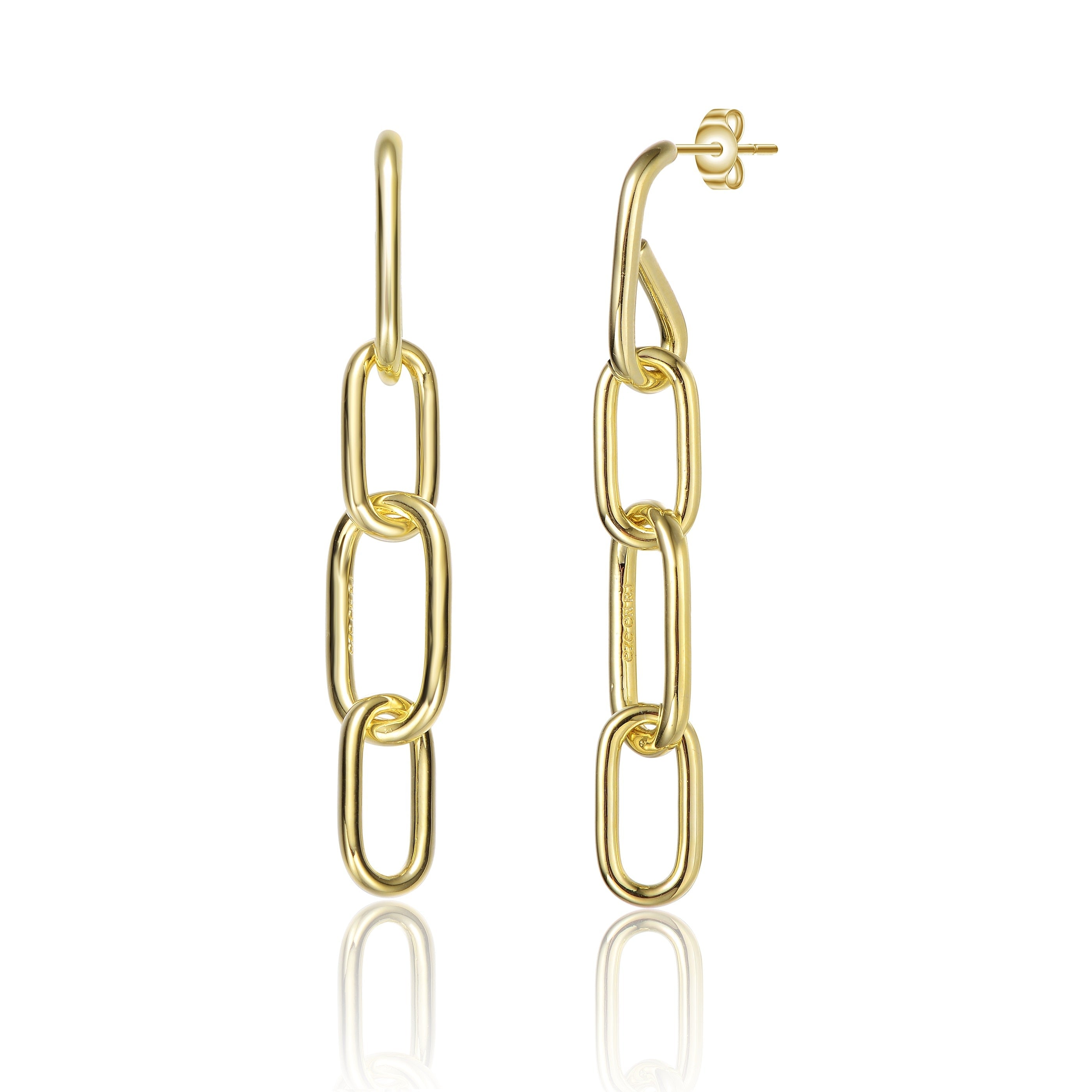 Women’s Rachel Glauber Gold Colored Chain Drop Earrings Genevive Jewelry