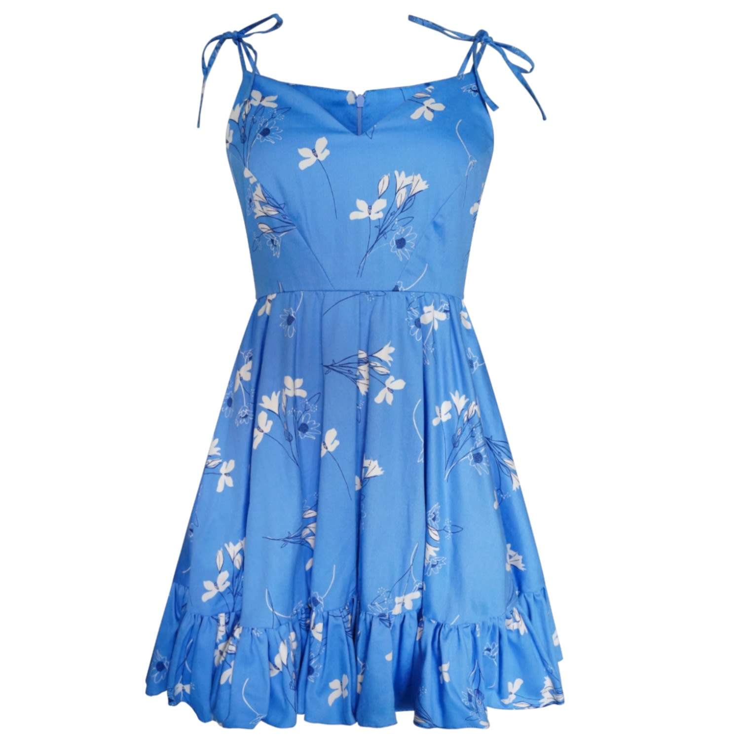Women’s Bella Blue Floral Summer Dress Xxs Kathy C Vang