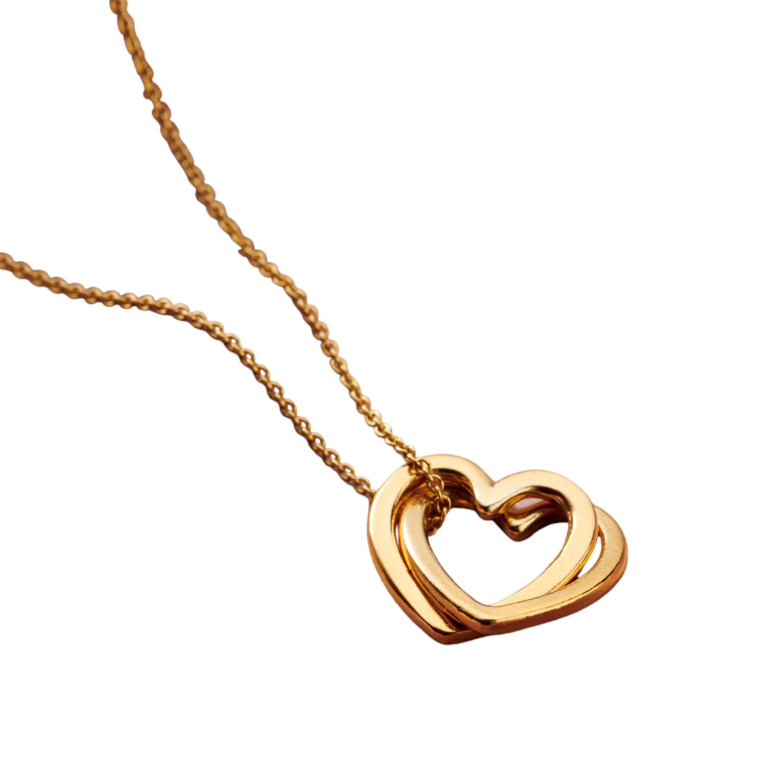 Women’s Yellow Gold Plated Interlinking Hearts Necklace Posh Totty Designs