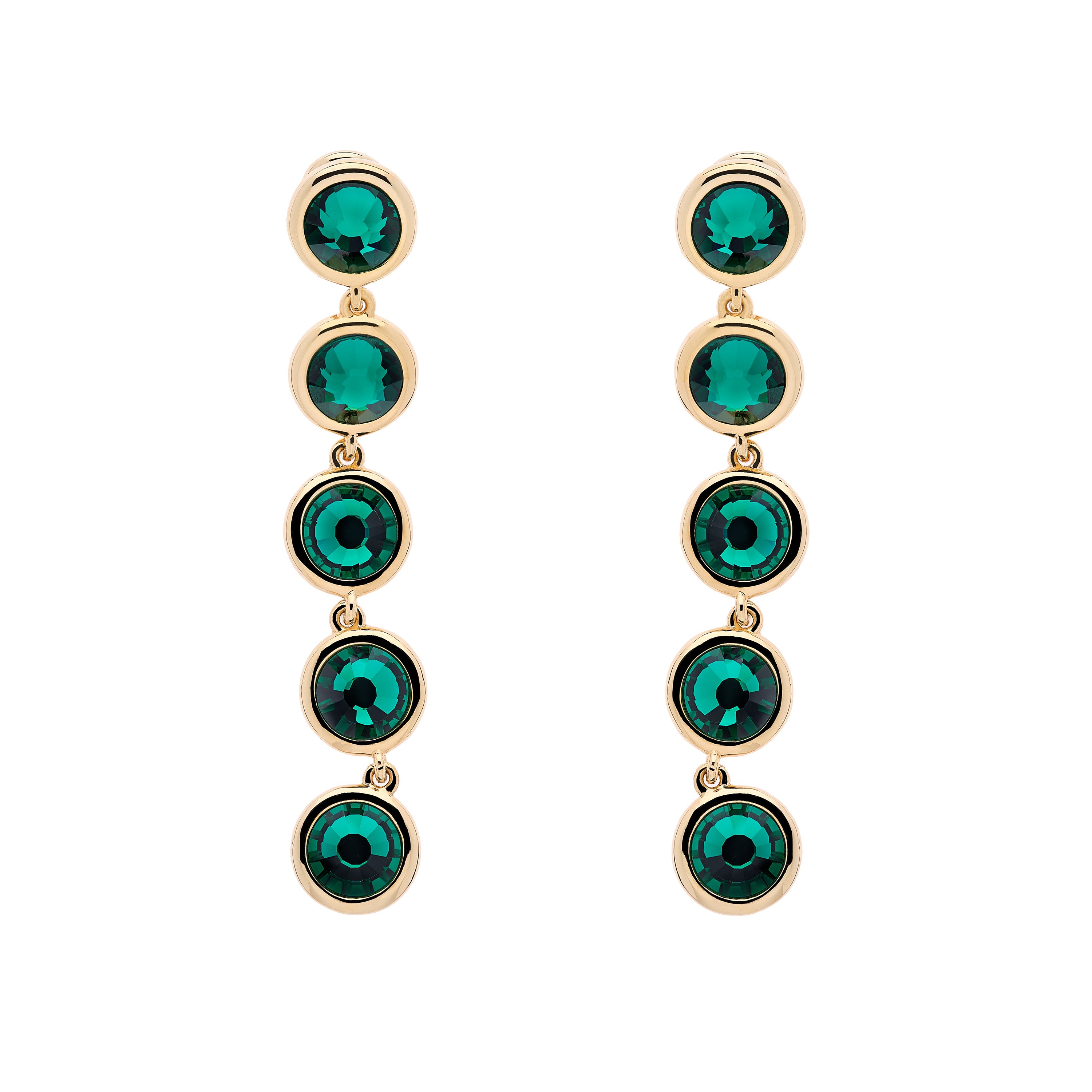 Women’s Green Emerald Crystals Statement Drop Clip Earrings Emma Holland Jewellery