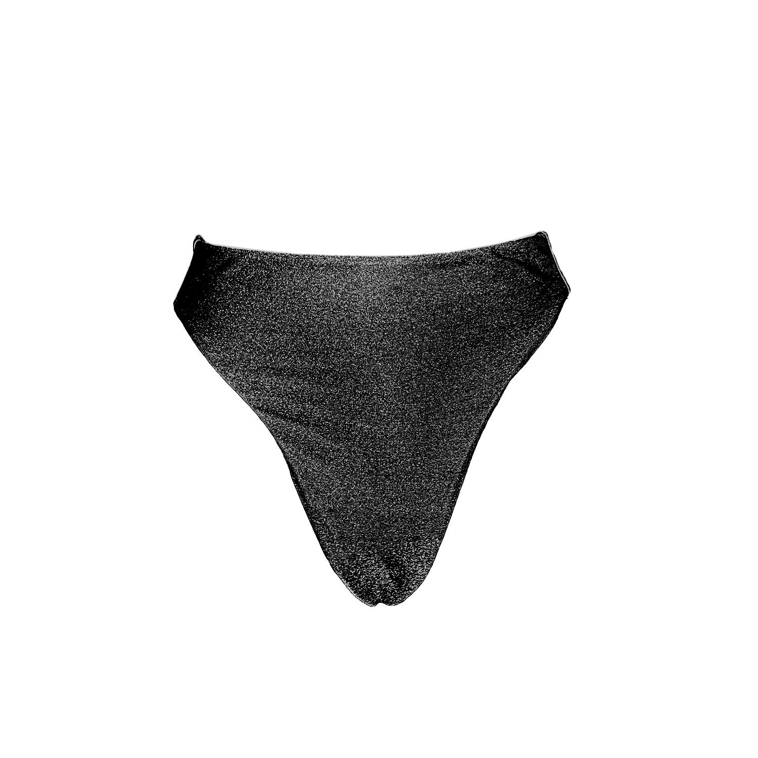Women’s The Pearl Shimmer High Waist Bikini Bottom - Black Extra Small Inbodi Swim