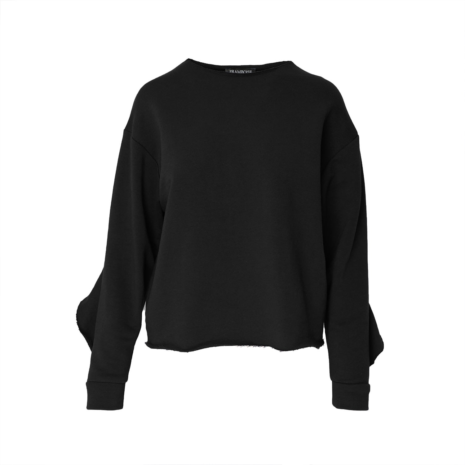 Women’s Hester Black Cotton Sweatshirt Medium Framboise