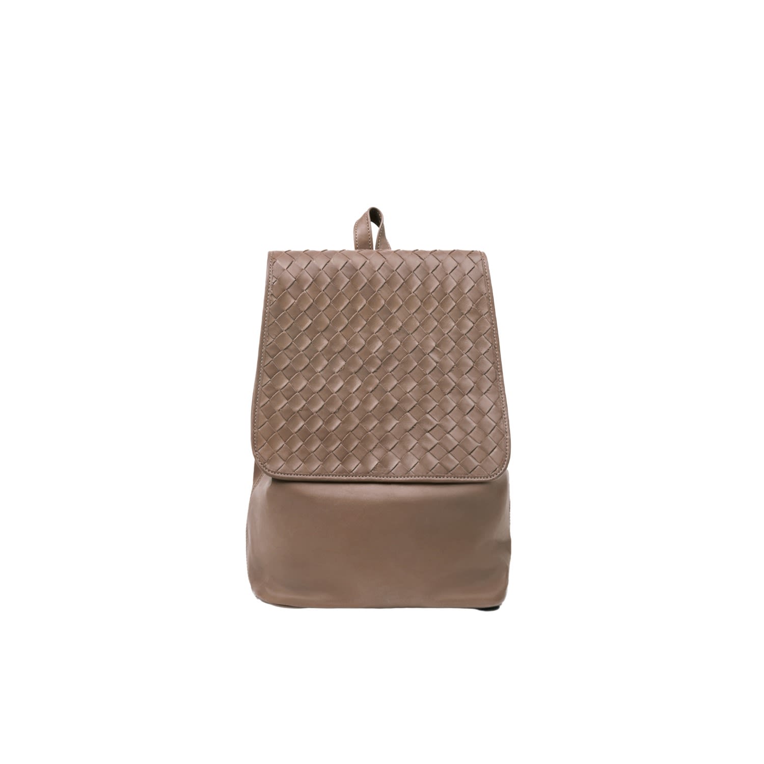 Women’s Neutrals Woven Leather Backpack Taupe Deux Mains