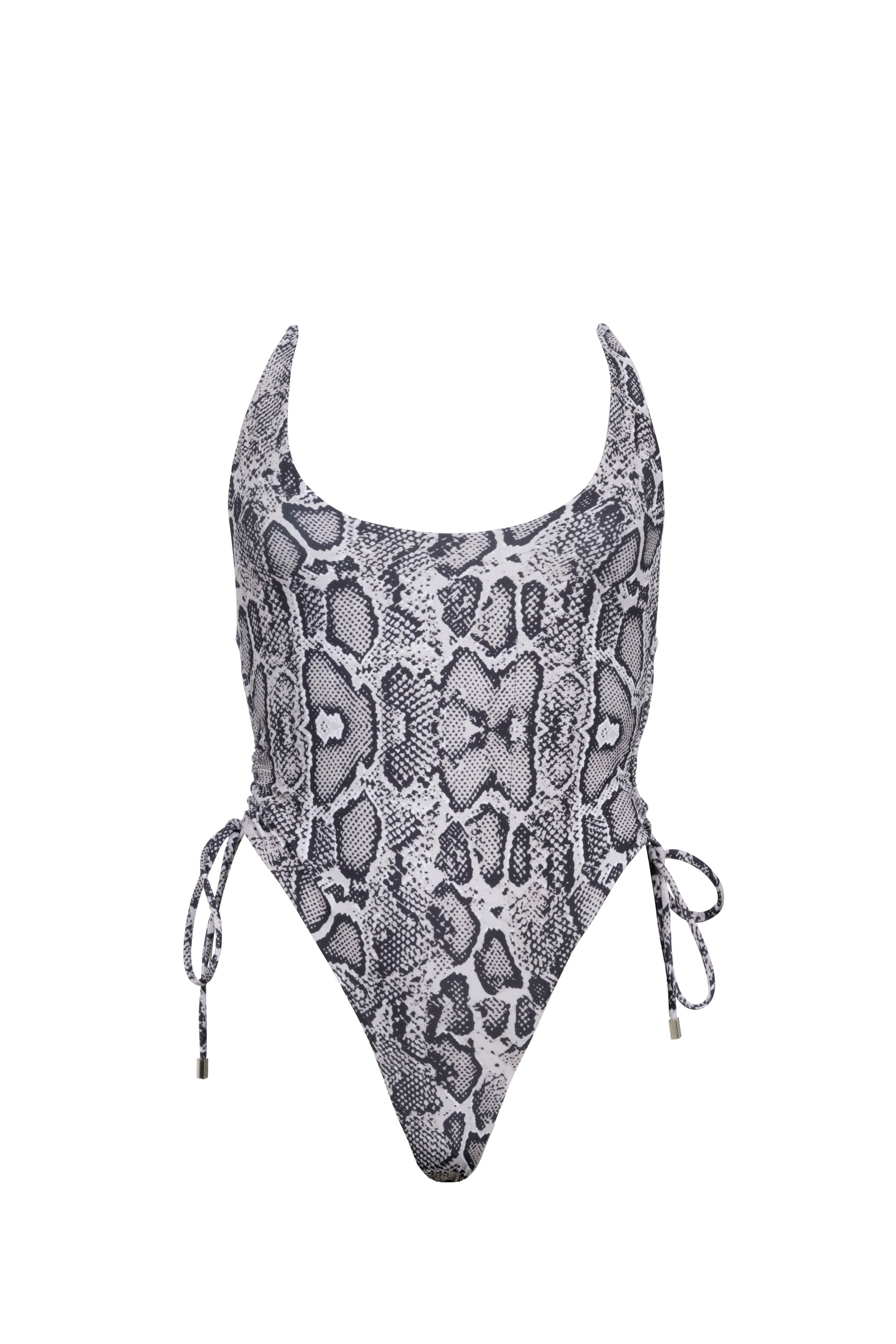 Women’s Reversible Nadia Swimsuit In Silver Snakeskin Large Viki Swim