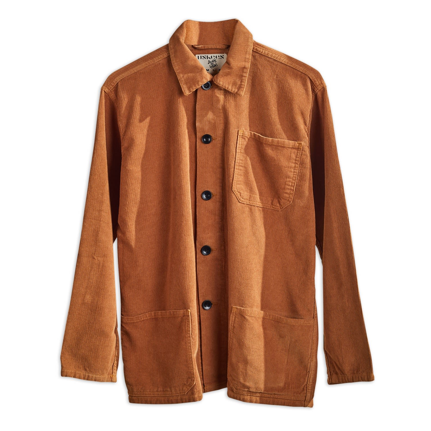 Men’s Brown 3001 Buttoned Cord Overshirt - Tan Small Uskees