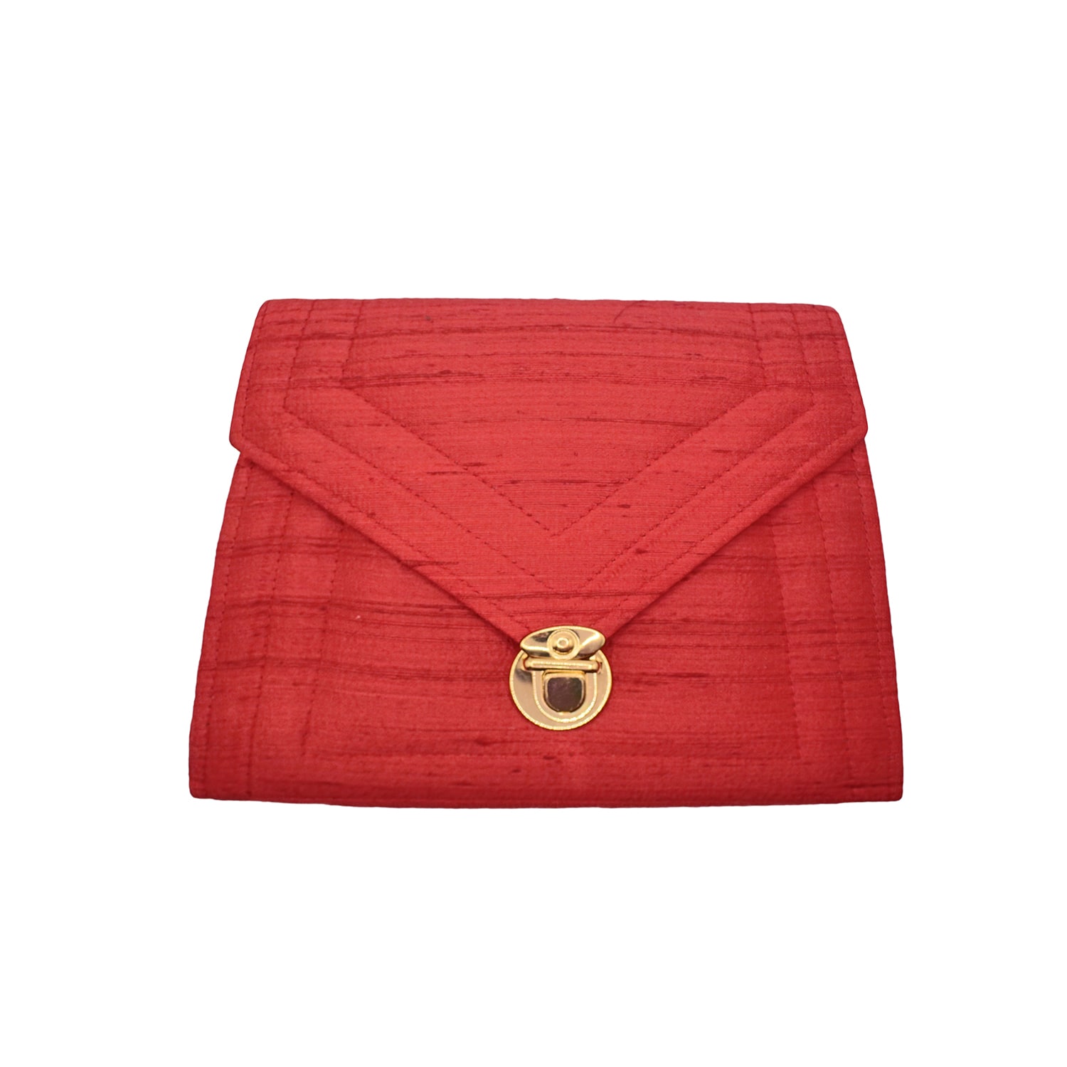 Women’s Deep Red Rose Clutch Bag In Raw Silk Richa Sharma