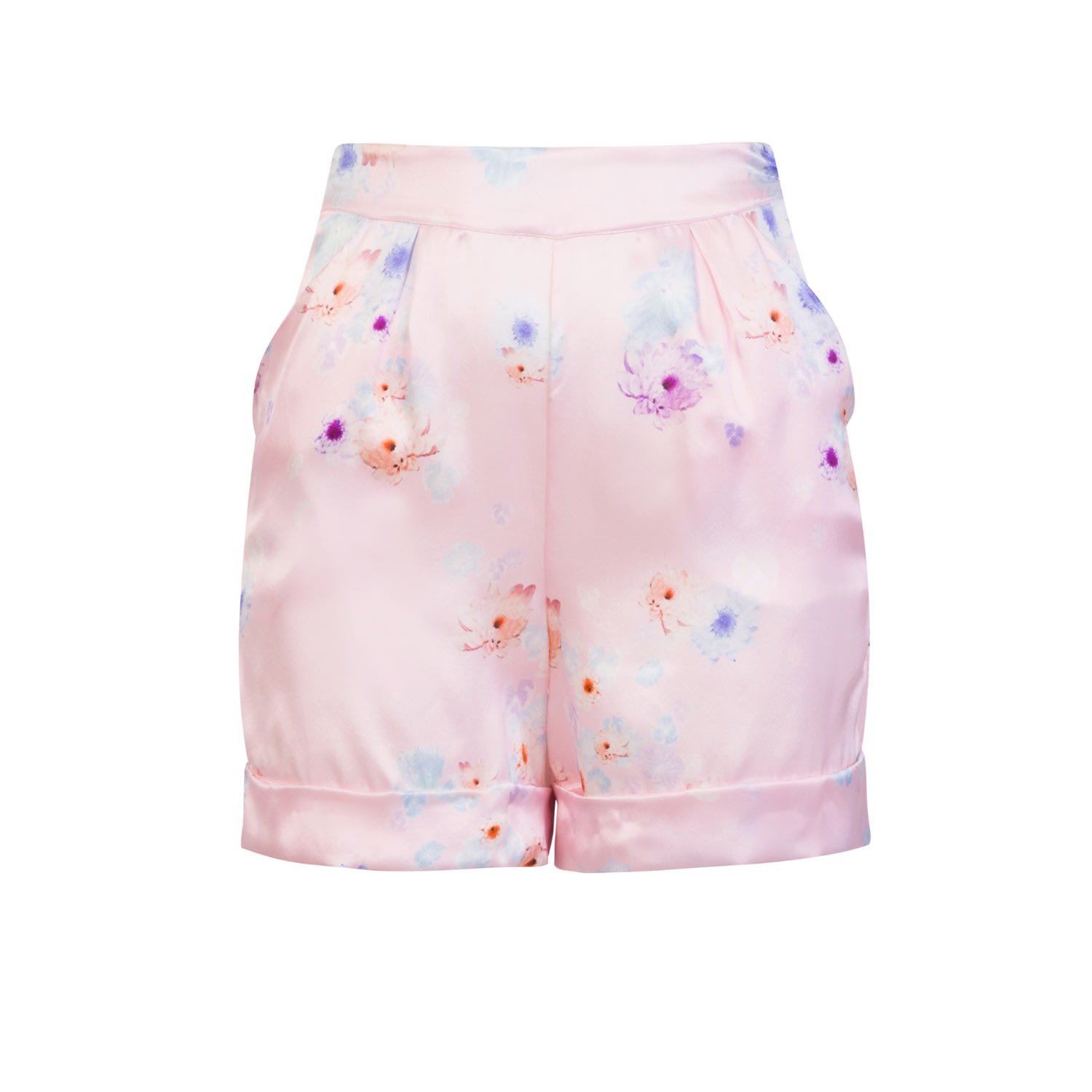 Pink / Purple Tailored Silk Short Pink Beach Flower Extra Small Sophie Cameron Davies