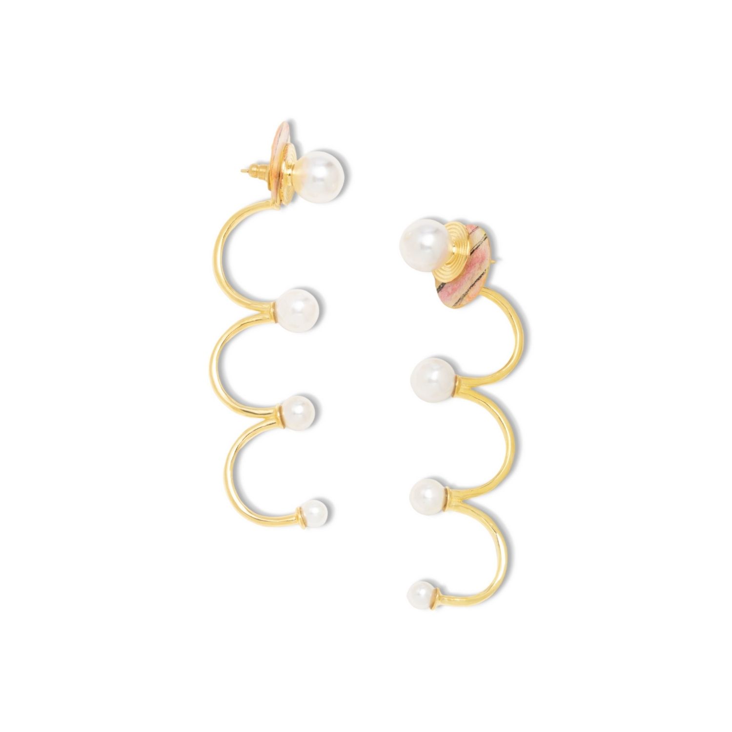 Women’s Gold / White Olas Earrings Nectar Nectar