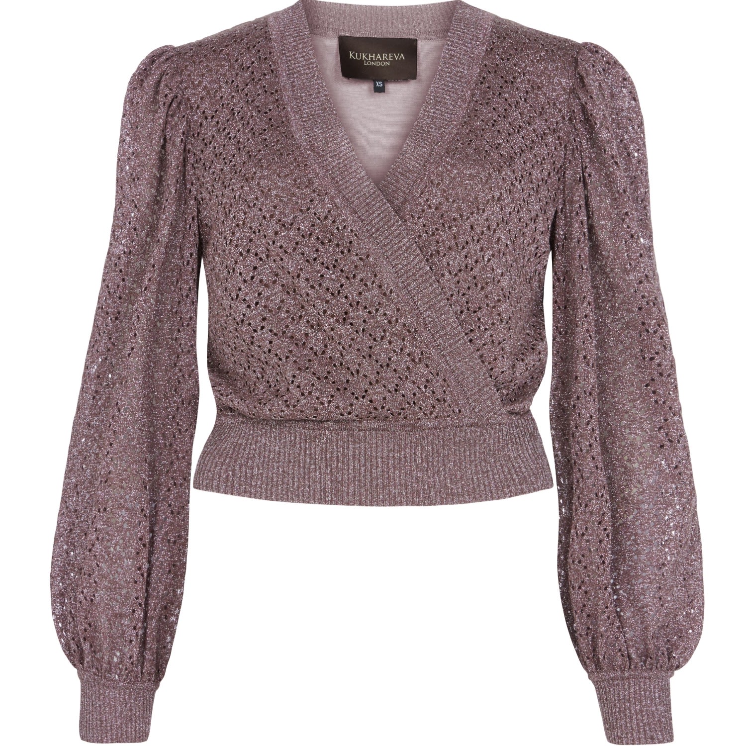 Women’s Pink / Purple Winona Pointelle Knit Long Sleeve Top Extra Small Kukhareva London