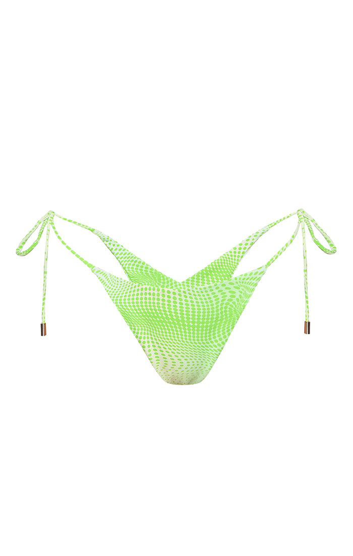 Women’s Green Clover Tie Scrunch Bikini Bottom Small Kamari Swim Llc