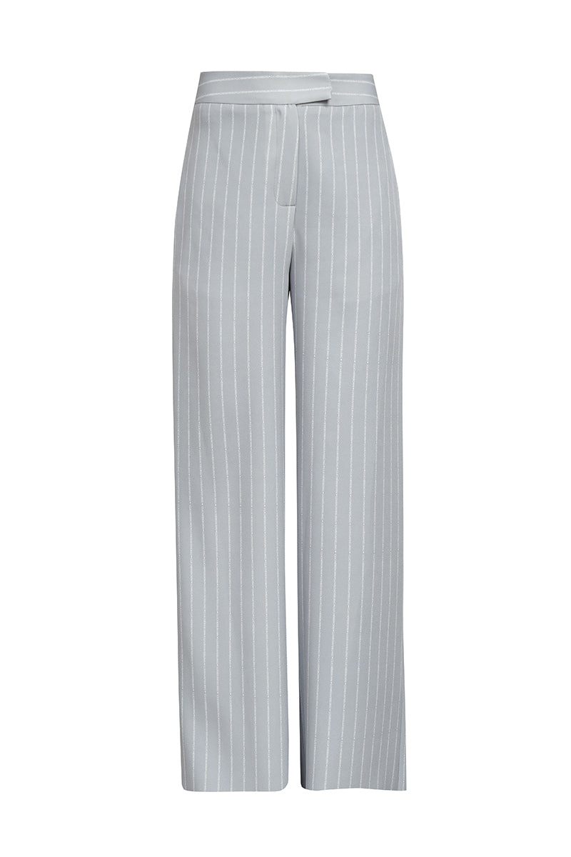 Women’s Grey Wide Leg Pinstripe Pants Small Cliché Reborn