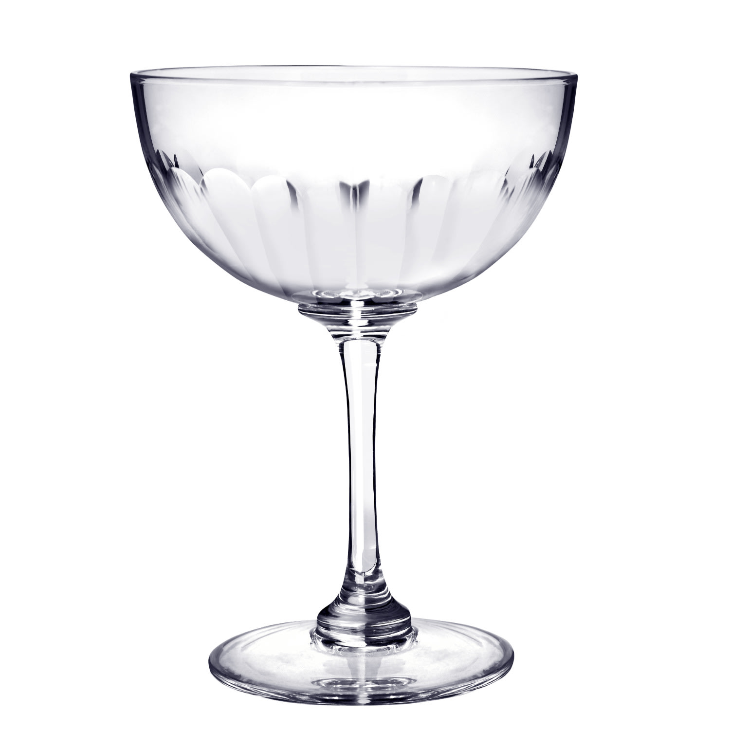 Six Hand-Engraved Crystal Champagne Saucers With Lens Design The Vintage List