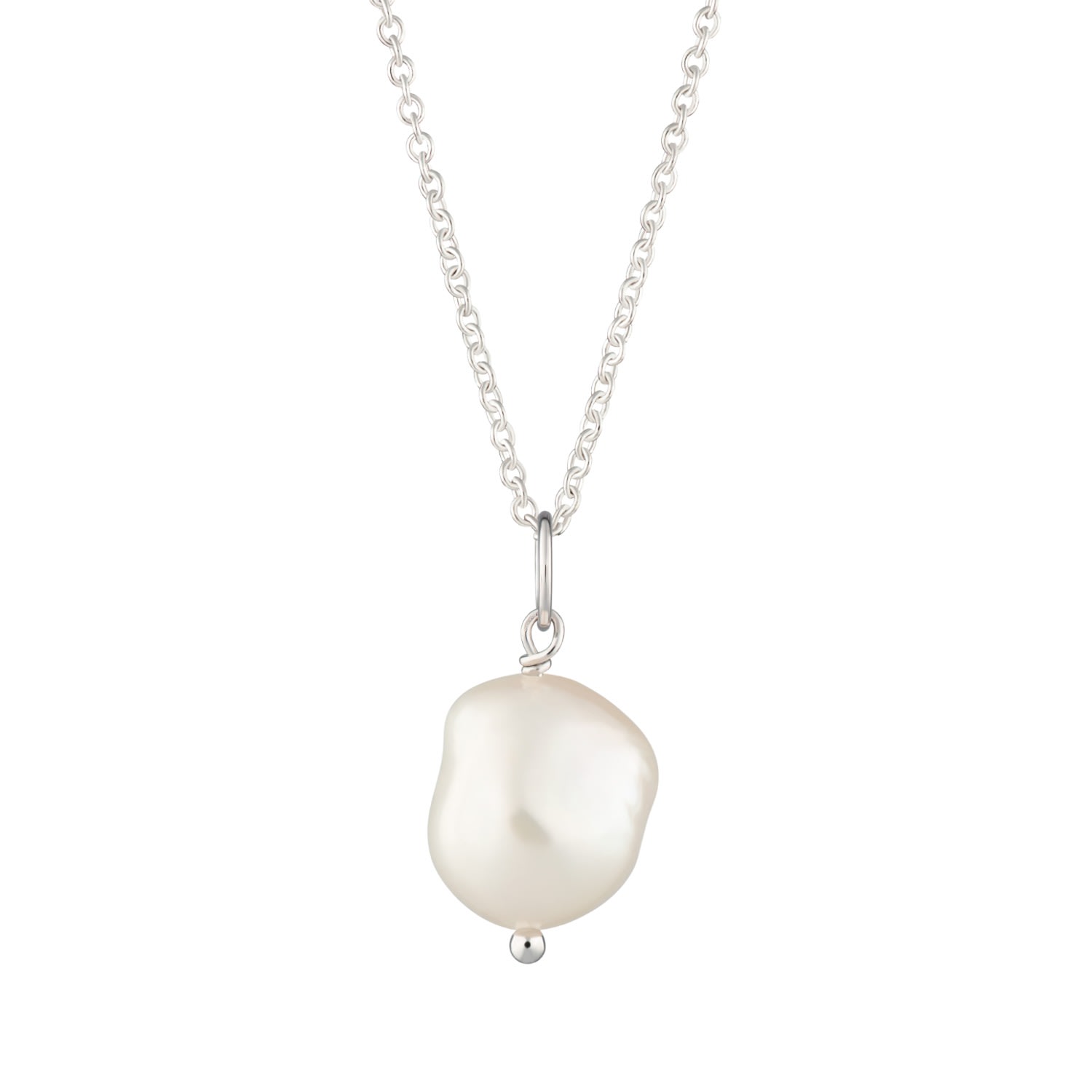 Women’s Silver Baroque Pearl Necklace With Slider Clasp Scream Pretty