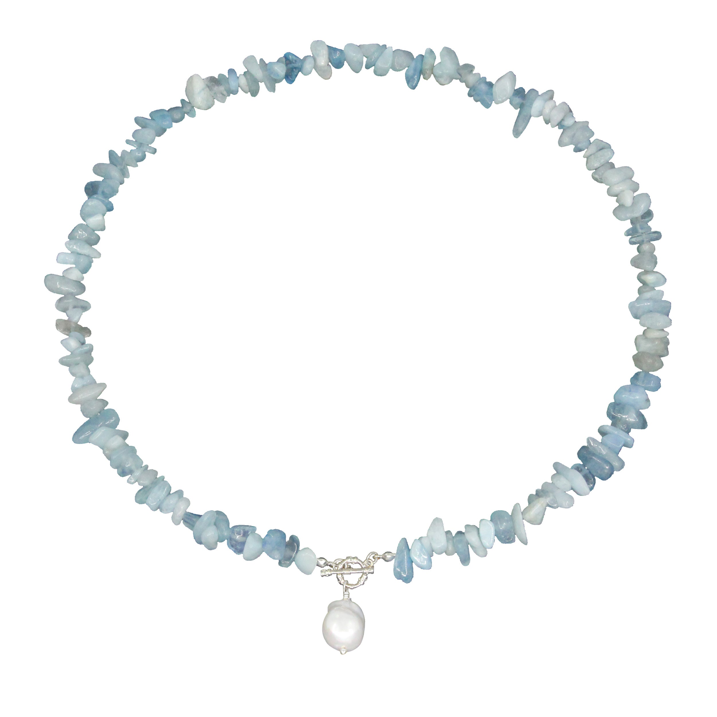 Women’s Blue / Silver Aquamarine Beaded Necklace Ninemoo