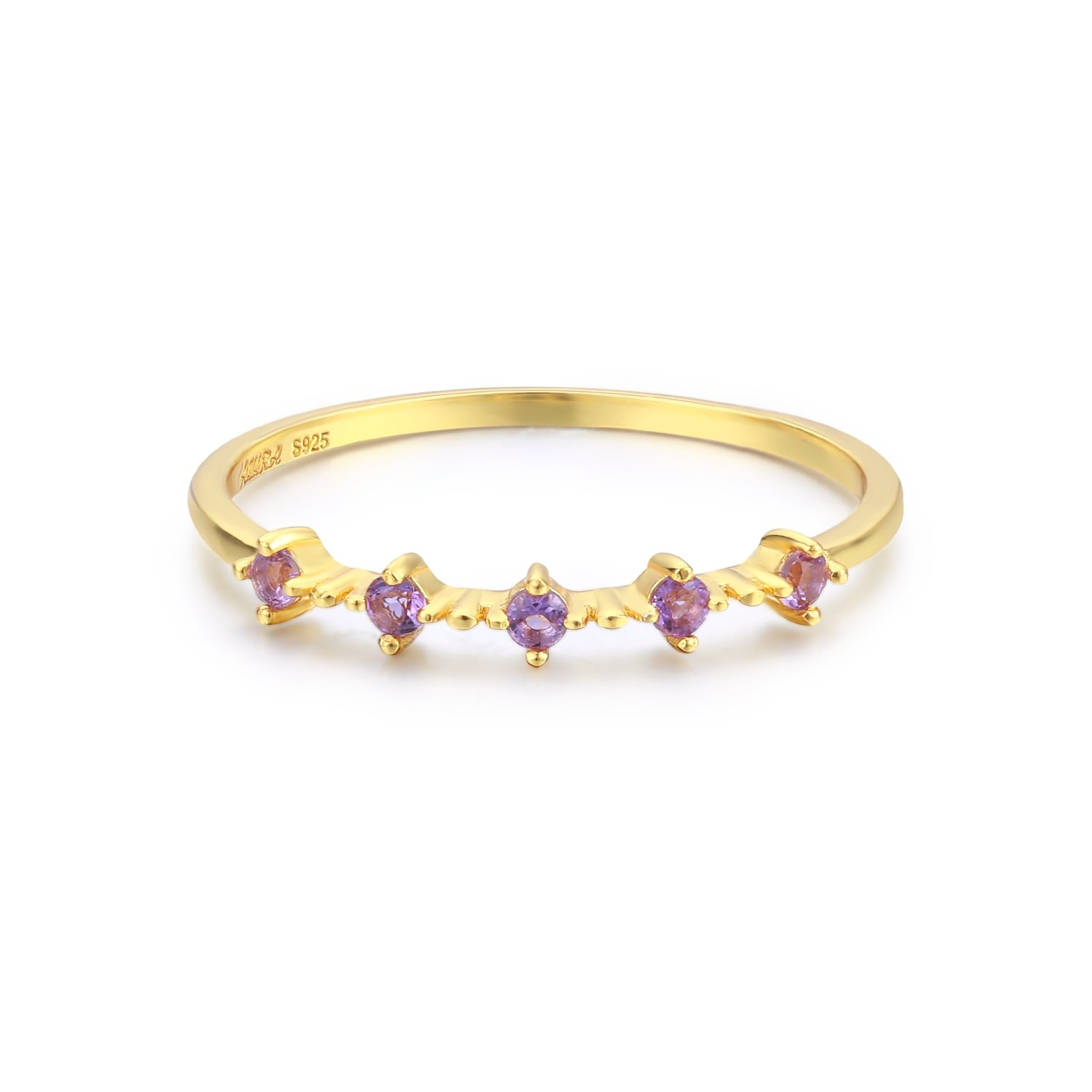 Women’s Celestial Amethyst Ring Yellow Gold Vermeil Azura Jewelry New York