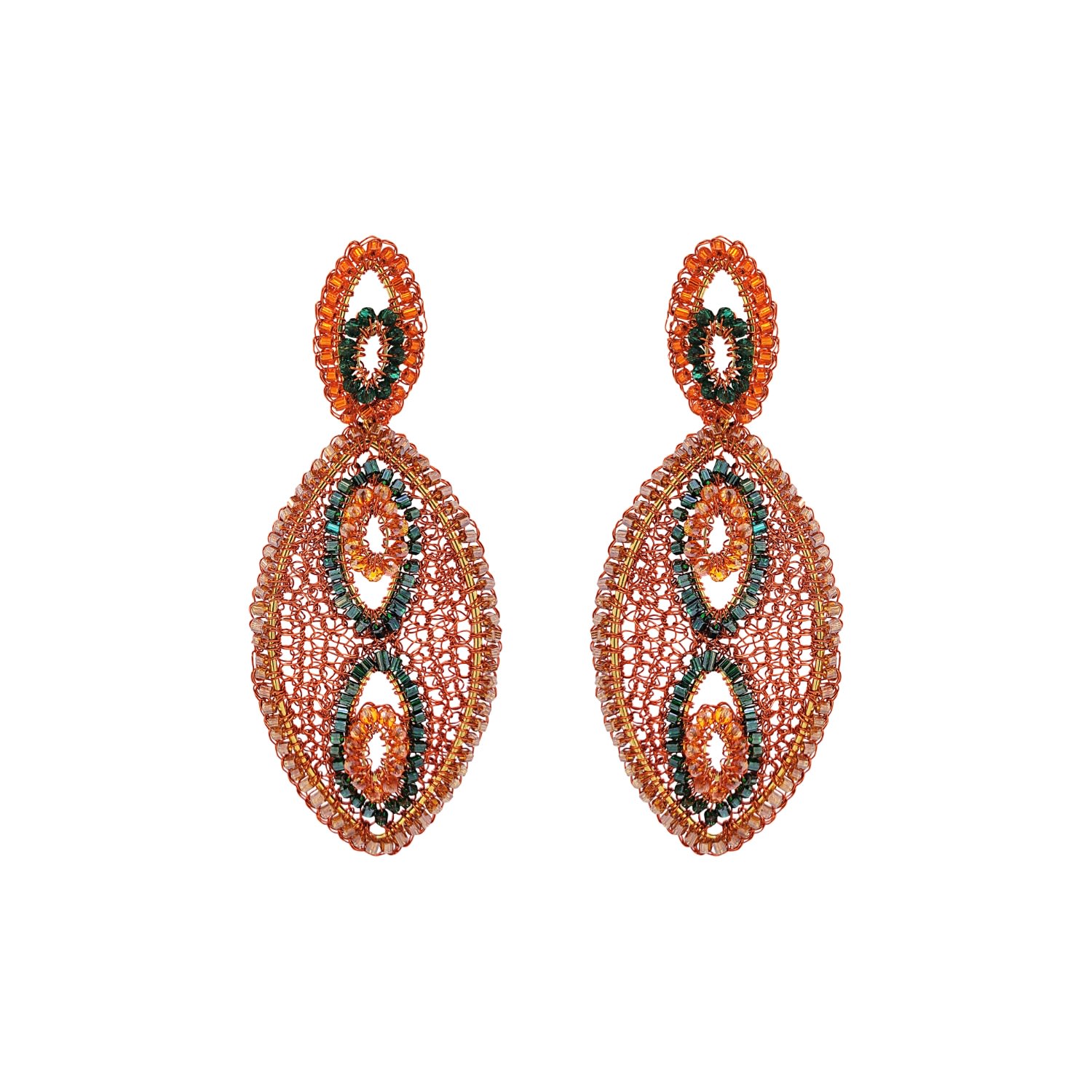 Women’s Yellow / Orange Mystic Amber Mix Isla Handmade Crochet Earrings Lavish by Tricia Milaneze