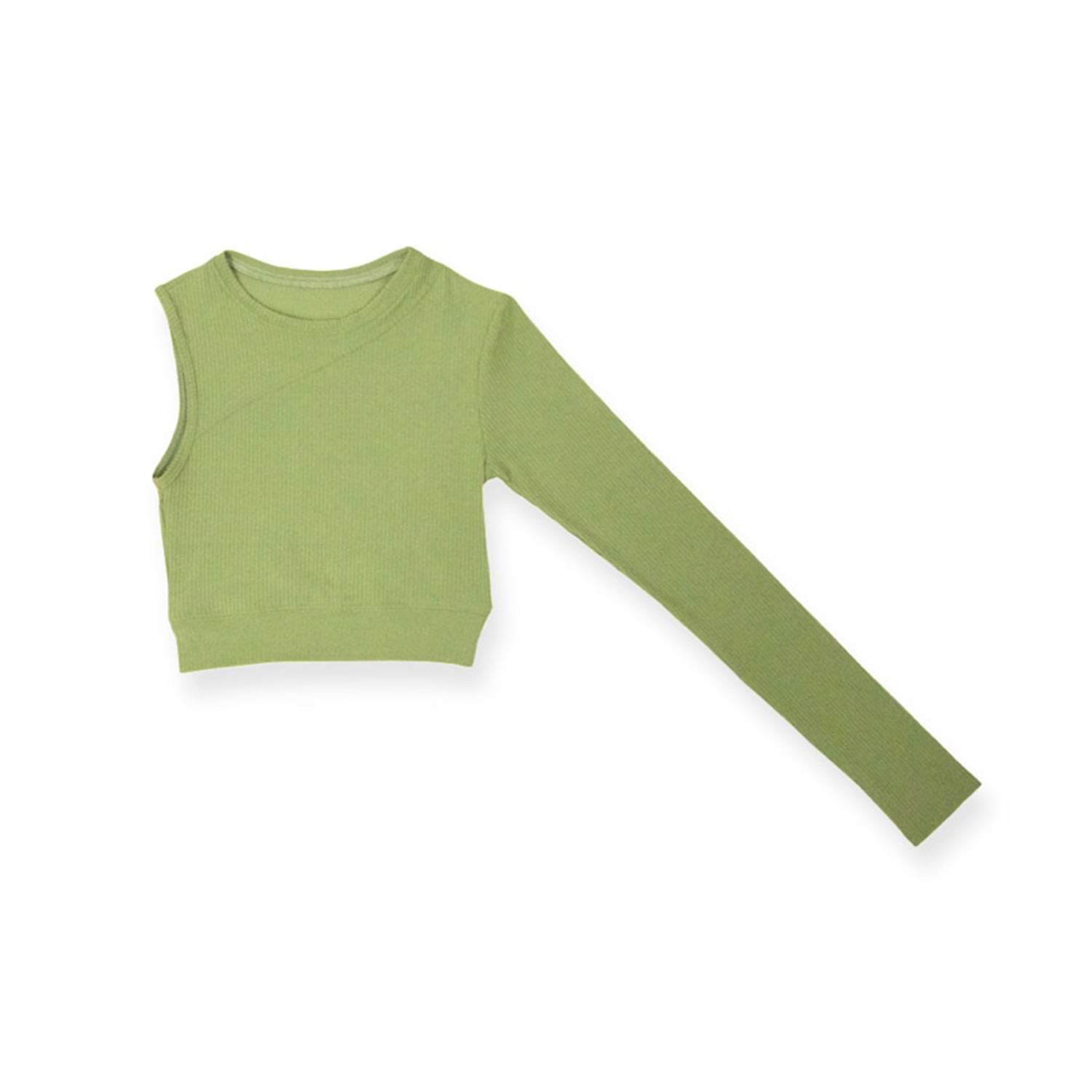 Women’s Green Luve Asymmetrical Single Sleeve Crop Extra Small Bradford Row