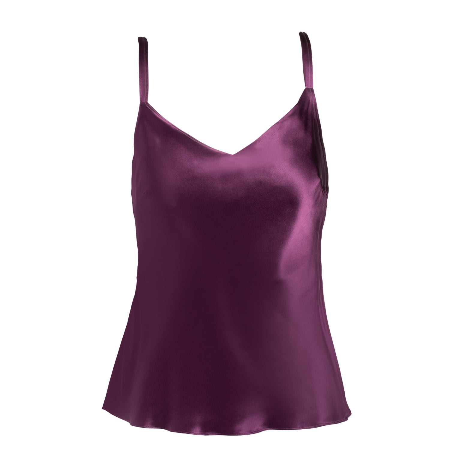 Women’s Pink / Purple Silk Camisole In Aubergine Small Je Mrite