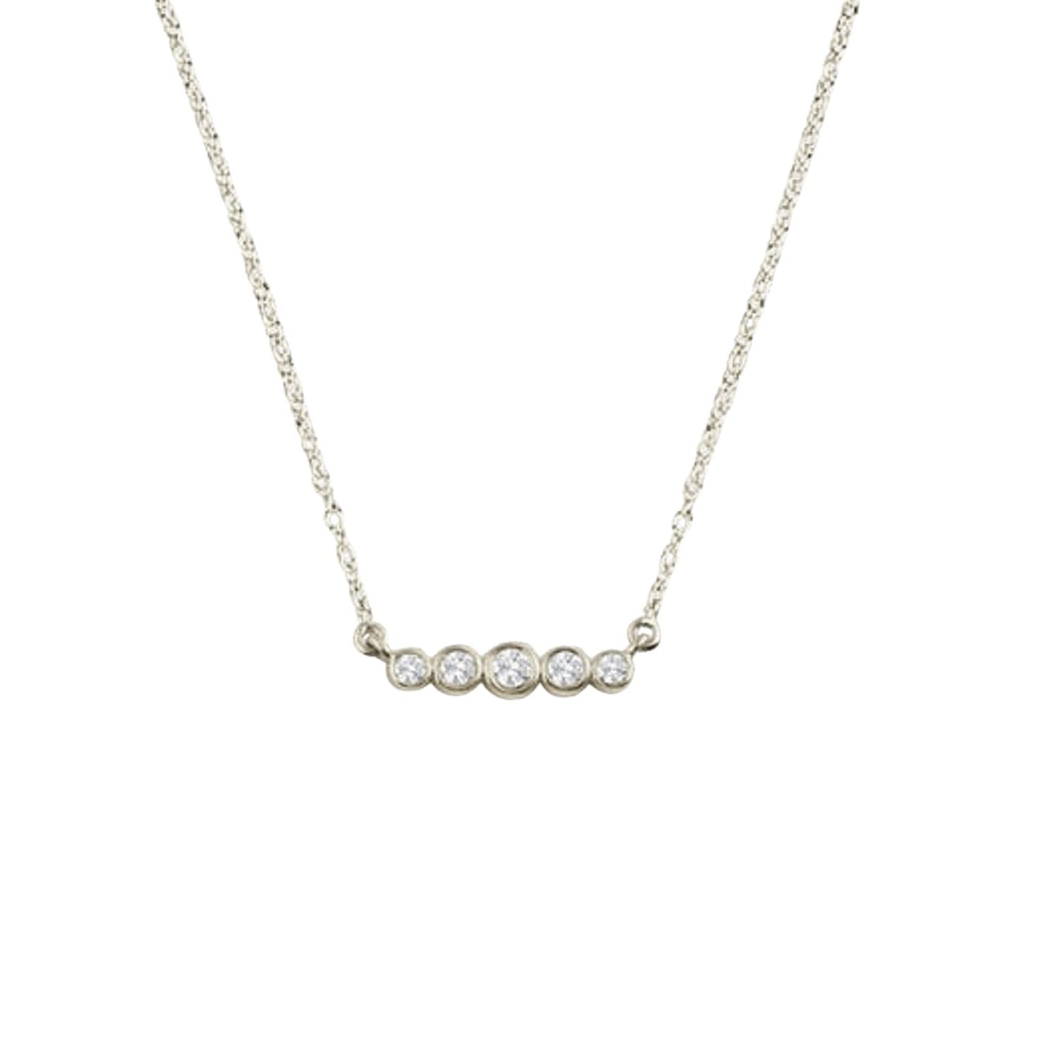 Women’s Circinius 5 Diamond Bar Silver Necklace Lily Flo Jewellery