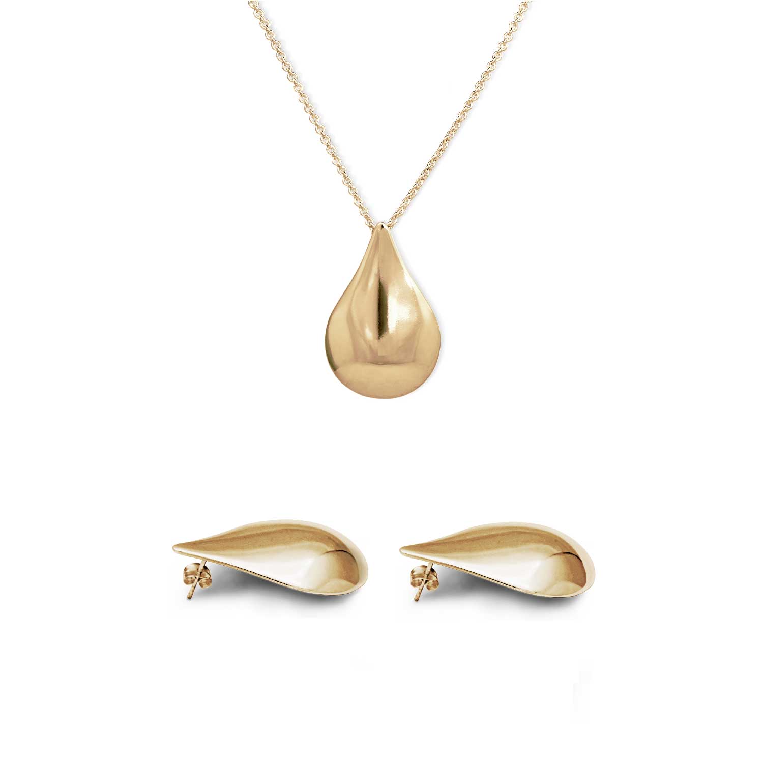 Women’s Tears Of Freya - Necklace & Earrings Gold Mid Freya & Thor of Sweden