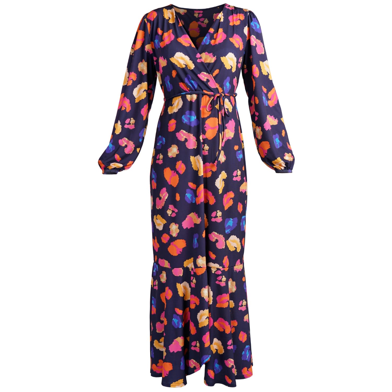 Women’s Fern Bodice Wrap Maxi Dress In Abstract Floral Print Medium Antonia York