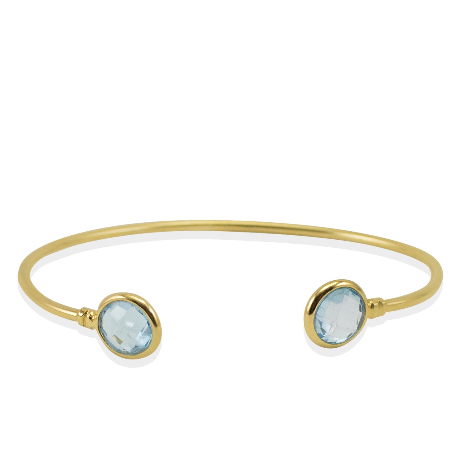 Women’s Blue / Gold Brio Sky Blue Topaz Gold Vermeil Cuff Bracelet Vintouch Italy