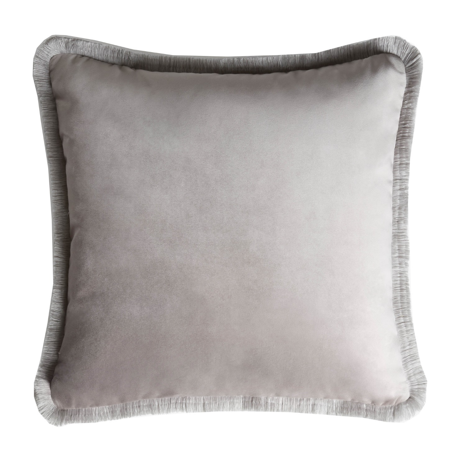 Velvet Sixty Cushion With Fringes Grey Lo Decor